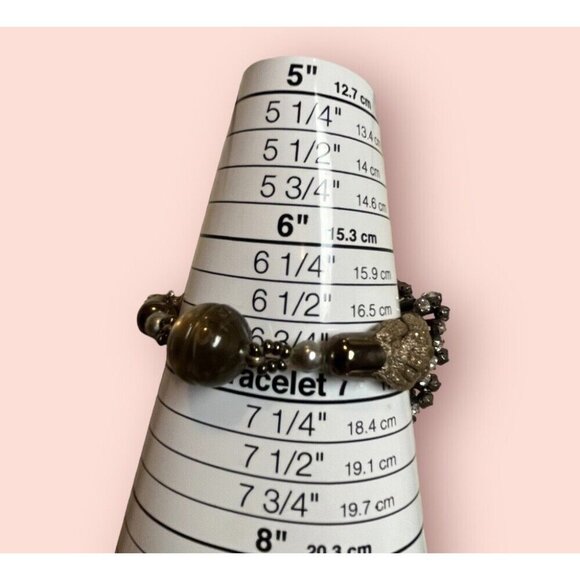 Tataborello Designer Tata MADE IN ITALY Crystal Rhinestone Faux Pearl Bracelet - Picture 9 of 9